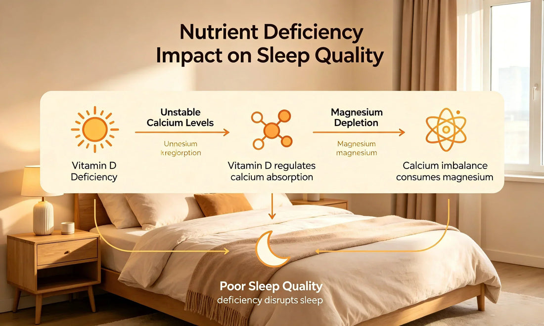 Infographic showing how nutrient deficiencies affect sleep quality