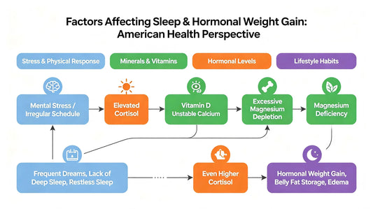 Infographic showing factors affecting sleep and hormonal weight gain