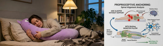 A stable sleep environment featuring a Long plush body pillow and Bolster Pillow designed to create a secure sanctuary.
