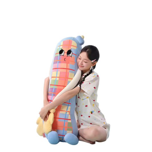 White background main shot of moihug multi-function cuddle pillow, natural sleep aid alternative to microwave heating pad.