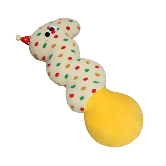 Core keywords: body pillow, Anxiety Relief Toy, natural sleep aid. A beige S-shaped plush body pillow for children (Specification: long cylindrical) with multi-colored polka dots, featuring a red conical party hat on the head and a large round yellow bottom. This soft cartoon parent-child pillow helps to relieve inner anxiety and fall asleep quickly, making it one of the best over the counter sleep aid products