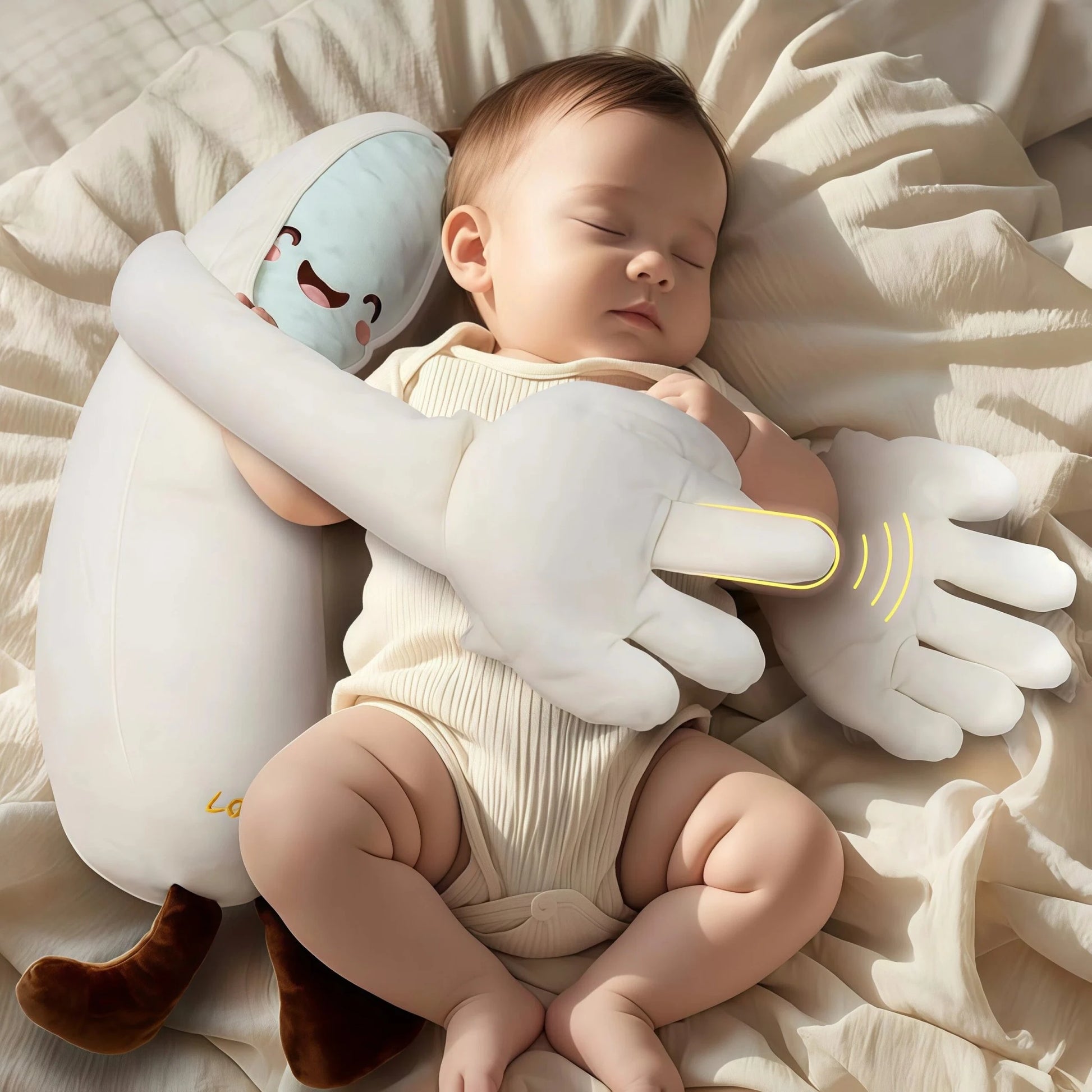 MoiHug long plush body pillow, banana shaped bolster pillow ideal for side sleepers to improve sleep quality.