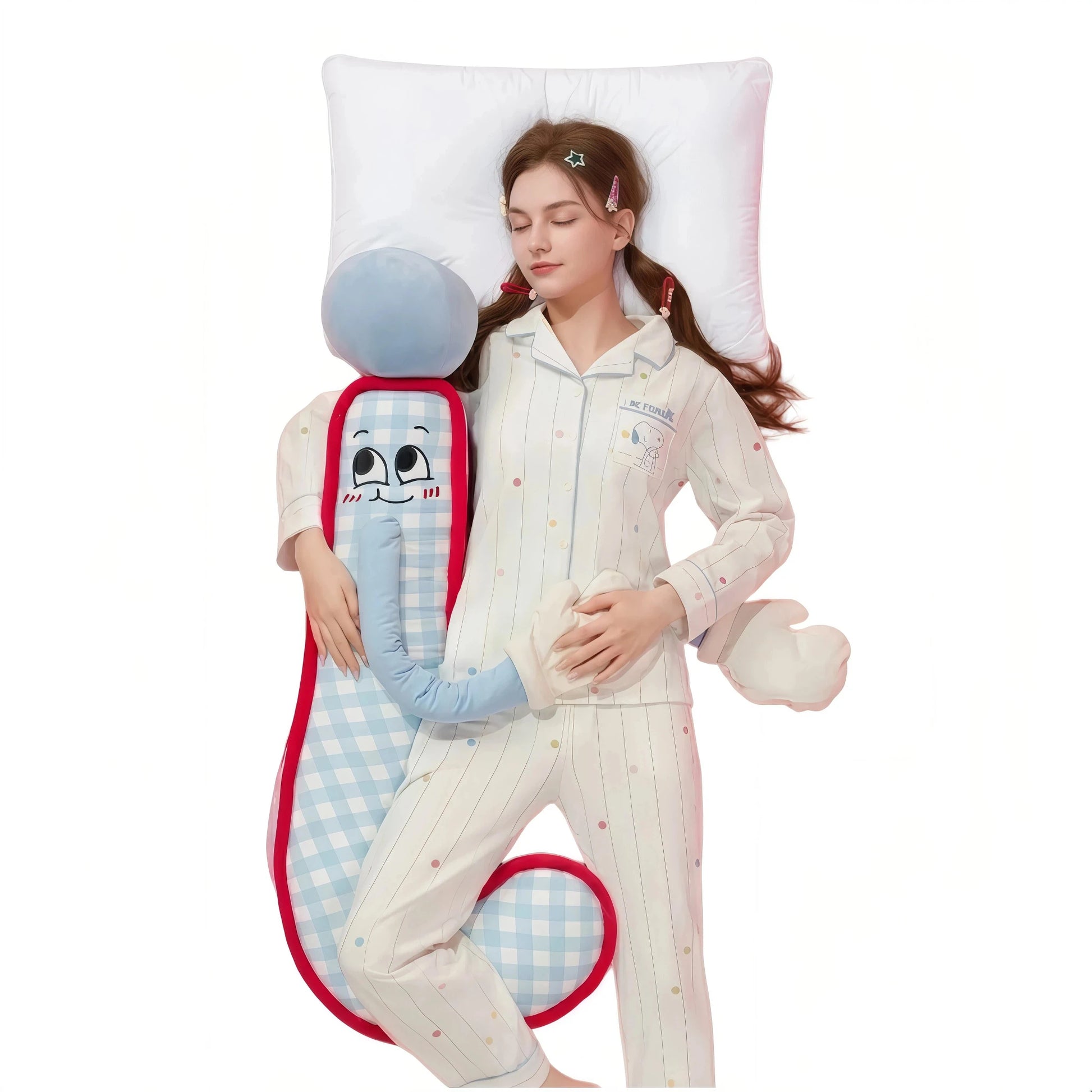 MoiHug Body Pillow for side sleeper, a therapeutic plush and natural sleep aid to relieve inner anxiety and fall asleep.