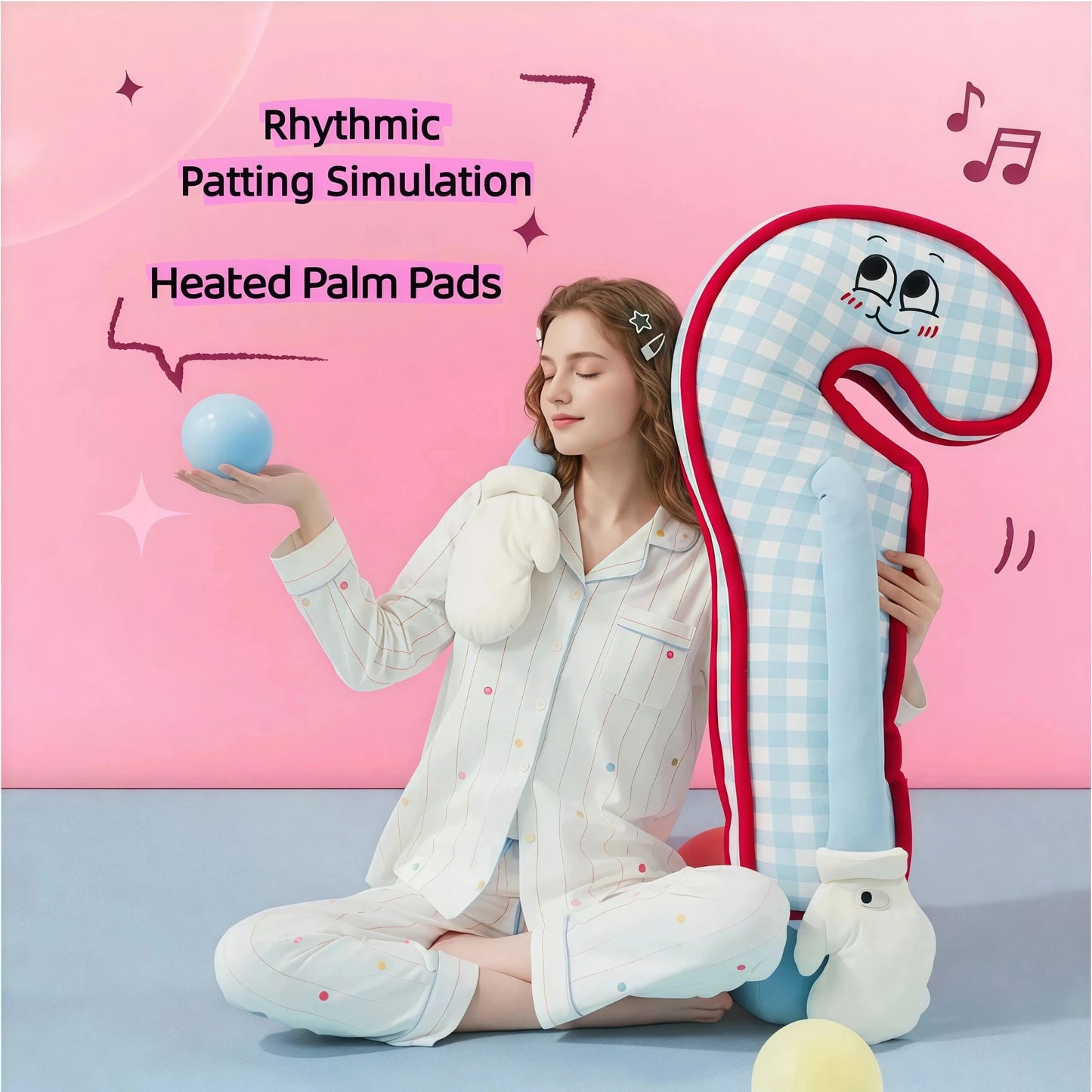 Heated Sleep Aid with automatic patting function. MoiHug Bolster Pillow is the best sleep aid for anxiety relief.