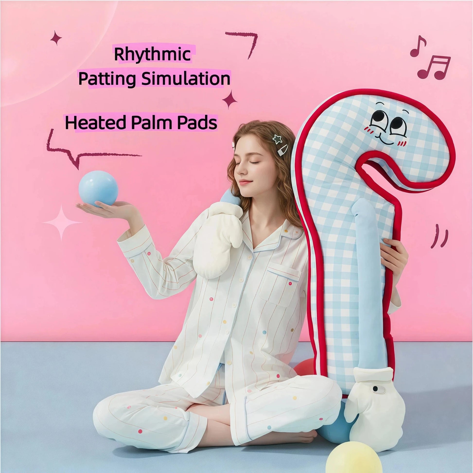 Heated Sleep Aid with automatic patting function. MoiHug Bolster Pillow is the best sleep aid for anxiety relief.