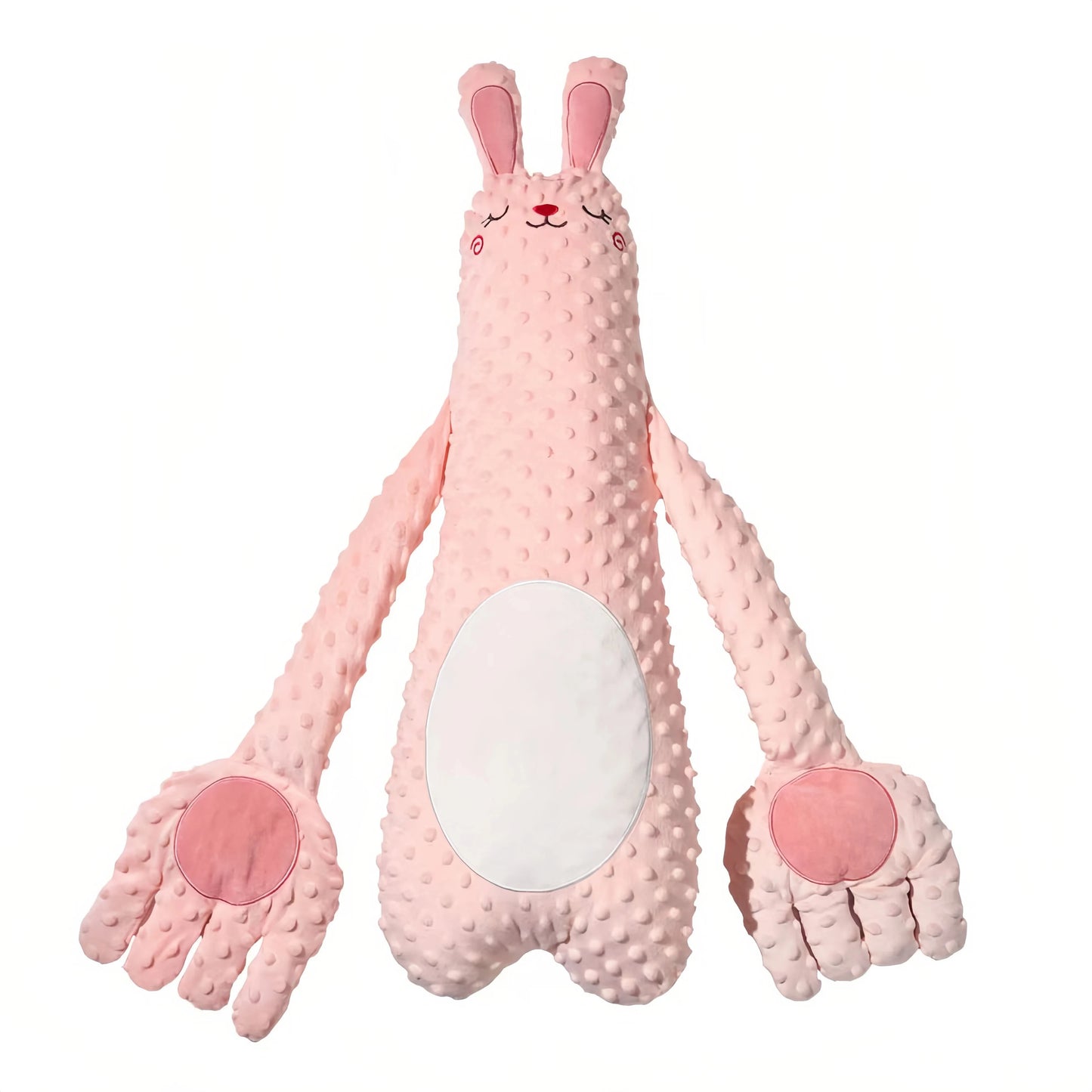 MoiHug bunny body pillow with soft therapy plush, high-quality long plush body pillow for skin-friendly comfort.
