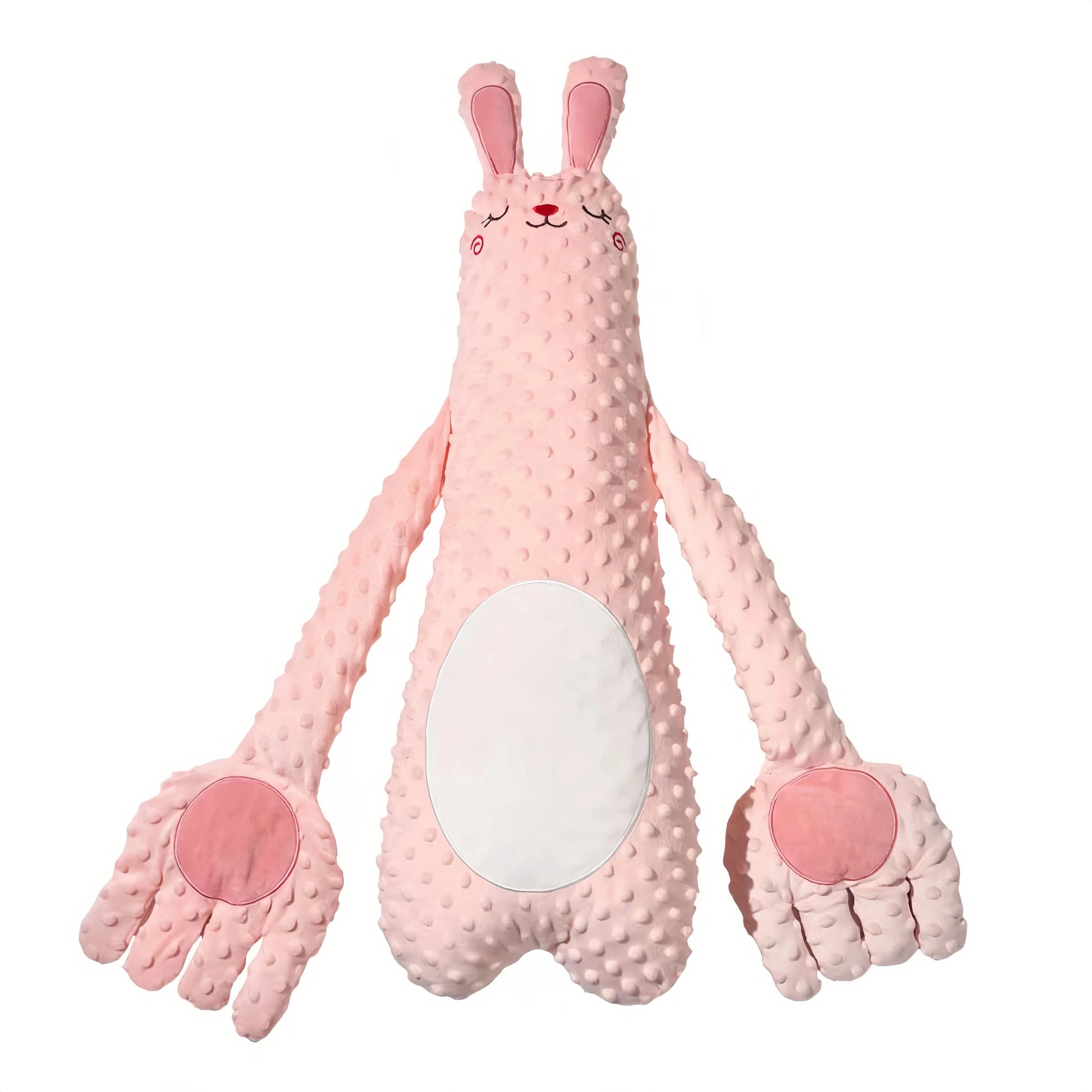 MoiHug bunny body pillow with soft therapy plush, high-quality long plush body pillow for skin-friendly comfort.