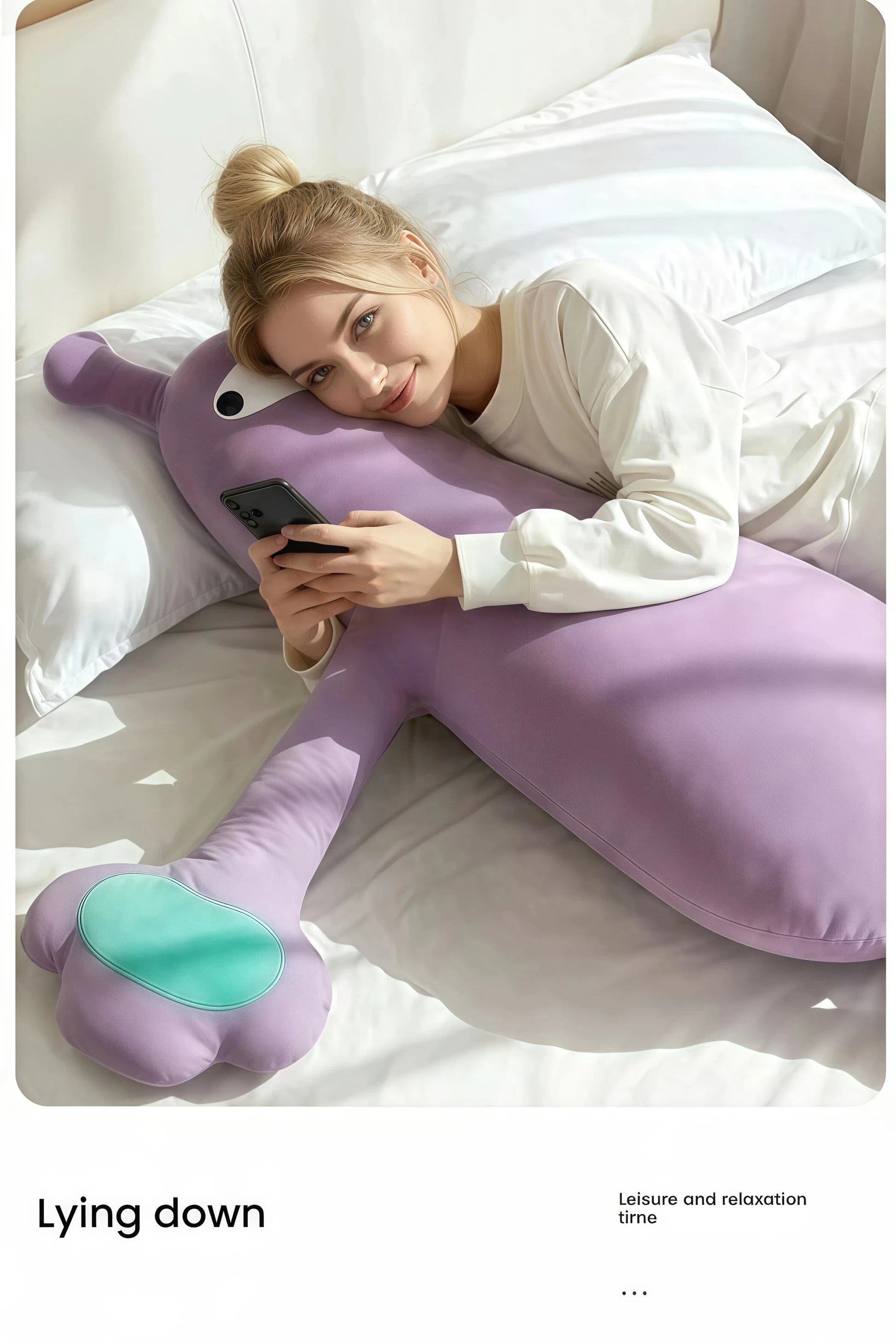 MoiHug monster weighted sleep aid pillow with bluetooth and heating, professional bolster pillow for adults.